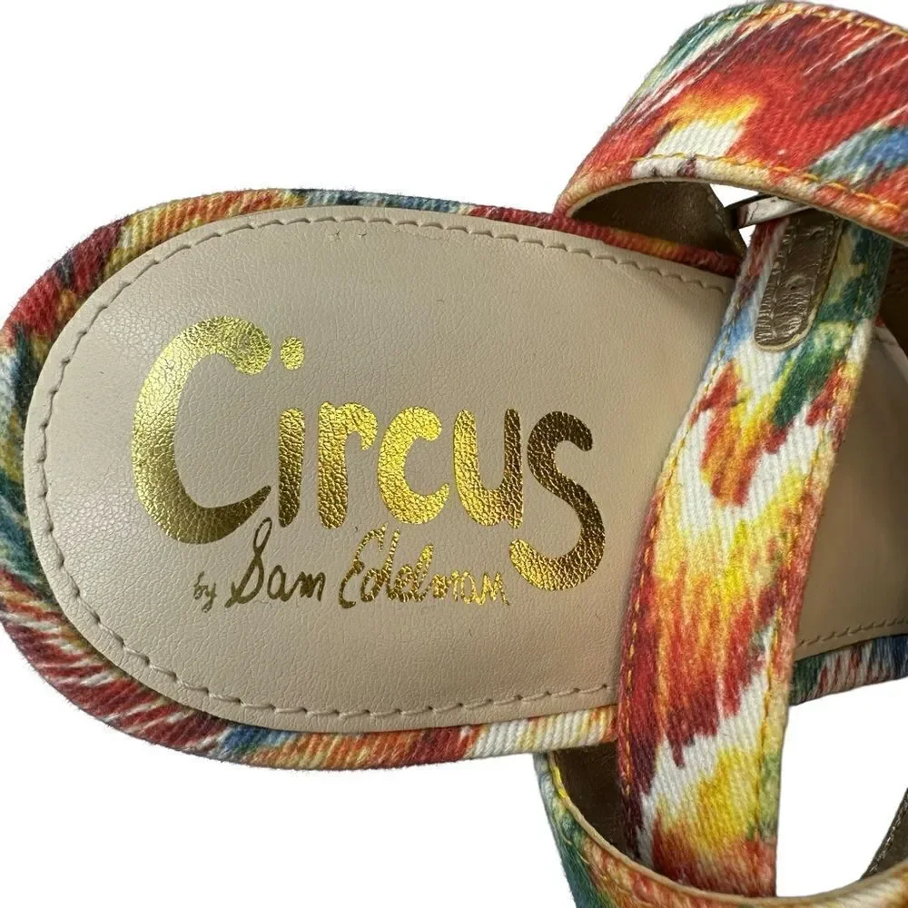 Circus Sam Edelman Multi Colored Annette Heeled Sandal Sz 9 - Picture 5 of 17